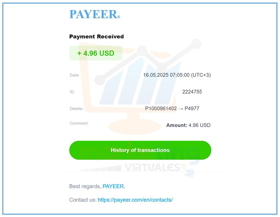 Nuevo Comprobante de Pago TimeBucks